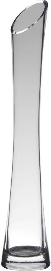Merkloos Transparante flutes vaas vazen van glas 35 x 7 cm Vazen