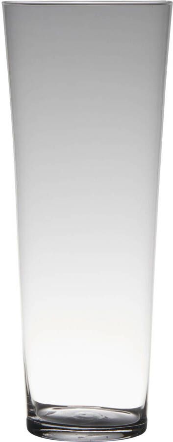 Merkloos Transparante home-basics conische vaas vazen van glas 40 x 16.5 cm Bloemen takken boeketten vaas voor binnen gebruik Vazen
