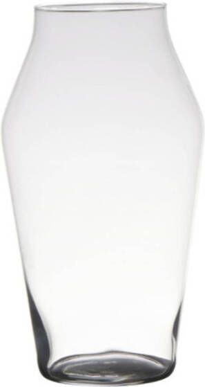 Merkloos Transparante home-basics vaas vazen van glas 25 x 16 cm Bloemen takken boeketten vaas voor binnen gebruik Vazen