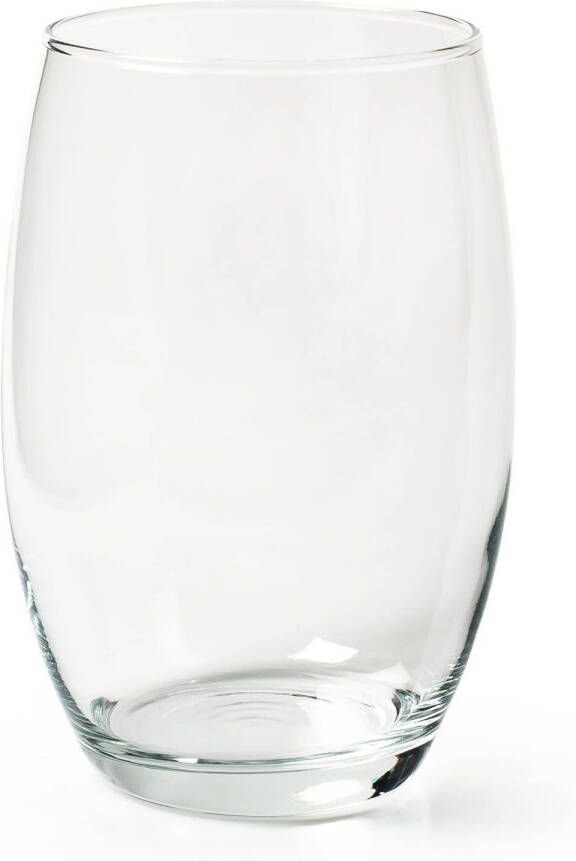 Merkloos Transparante kleine vaas vazen van glas 14 x 20 cm Woonaccessoires woondecoraties Glazen bloemenvaas Boeketvaas Vazen