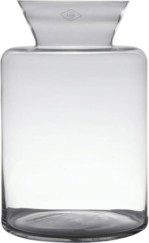 Merkloos Transparante luxe grote vaas vazen van glas 37 x 24 cm Vazen