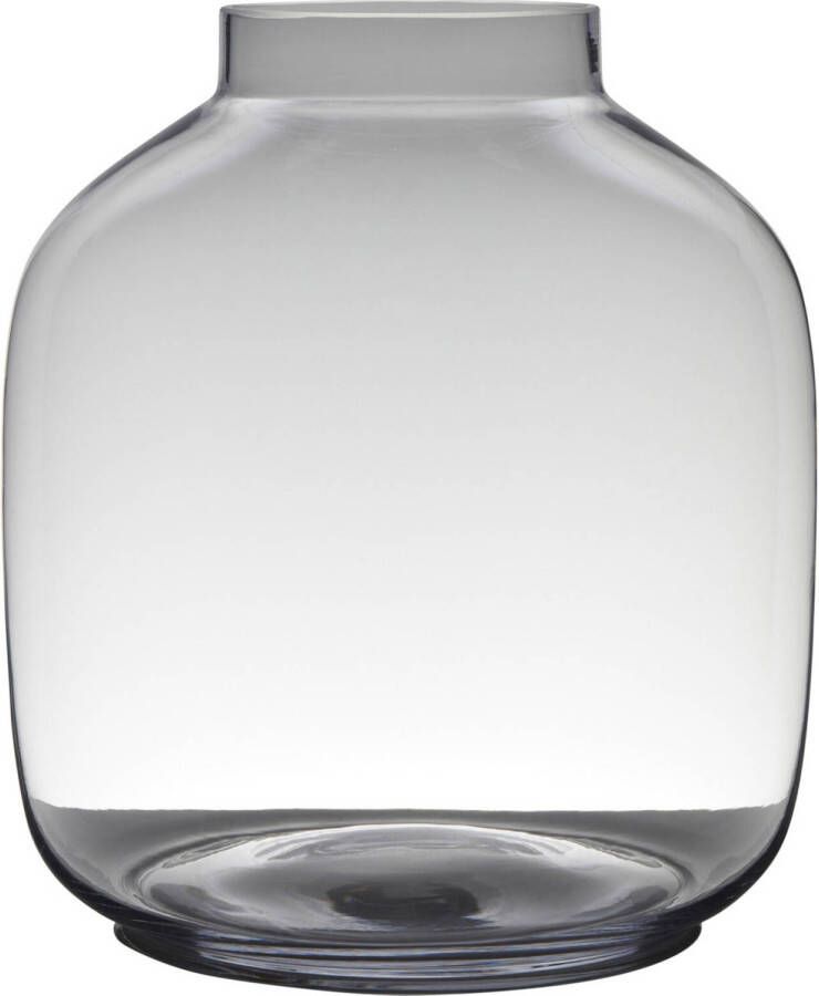Merkloos Transparante luxe grote vaas vazen van glas 43 x 38 cm Vazen