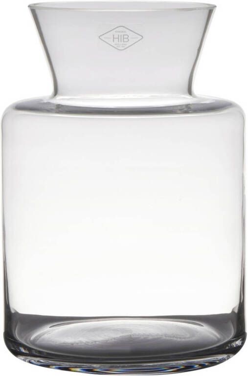 Merkloos Transparante luxe stijlvolle vaas vazen van glas 27 x 19 cm Bloemen boeketten vaas voor binnen gebruik Vazen