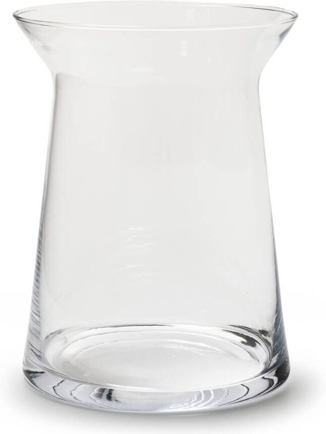 Merkloos Transparante trechter vaas vazen van glas 19 x 25 cm Vazen