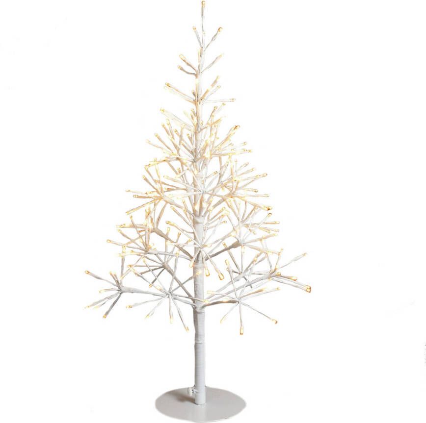 Merkloos Verlichte witte boompjes lichtbomen 88 x 50 cm Witte kerstboom met licht kerstdecoratie en kerstversiering kerstverlichting figuur