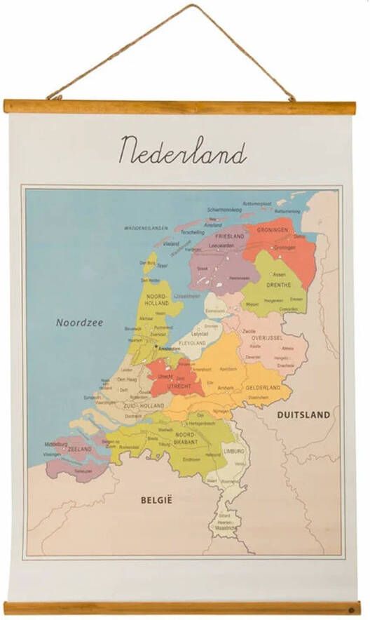 Merkloos Vintage Landkaart Poster Nederland 50 x 70 cm