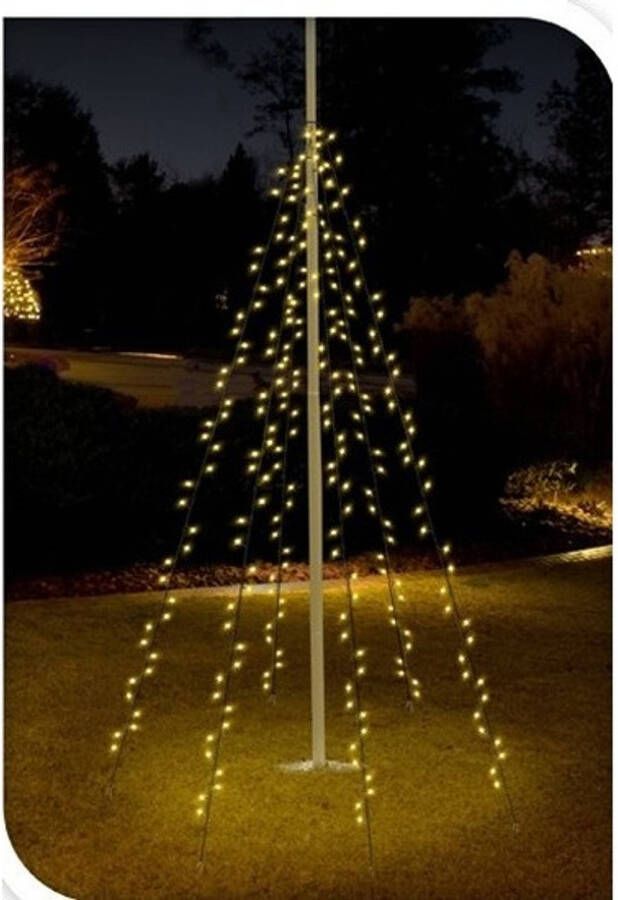 Merkloos Vlaggenmast kerstverlichting 120 lampjes voor buiten kerstverlichting figuur
