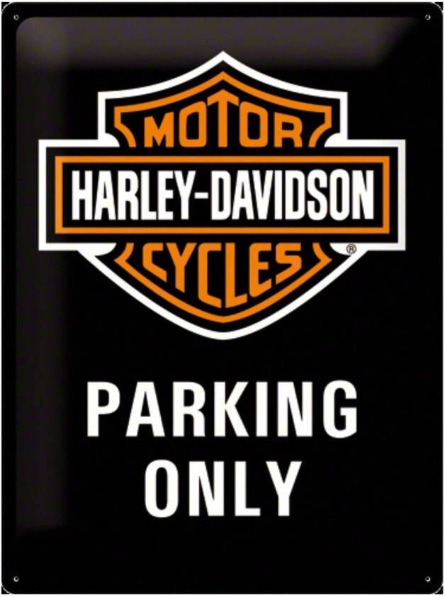 Merkloos Wanddecoatie Parking Harley Davidson Metalen wandbordjes