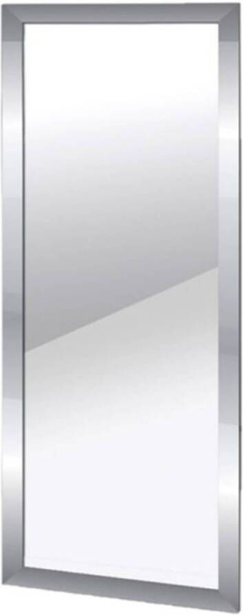 Merkloos Wandspiegel rechthoekig met metalen frame zilver 30 x 60 cm Spiegels