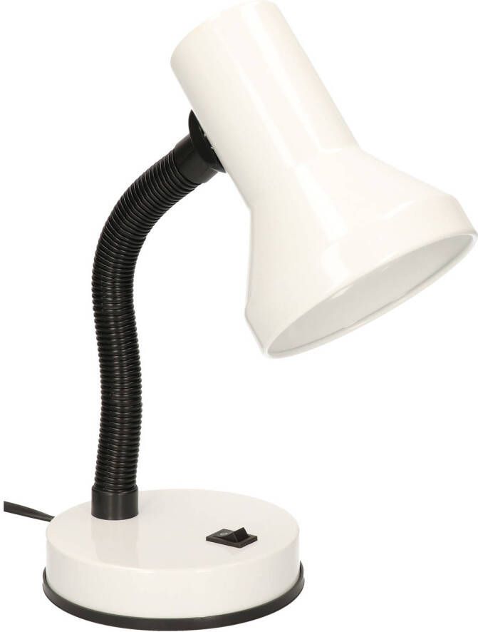 Merkloos Witte bureaulamp tafellamp 13 x 10 x 30 cm Bureaulampen