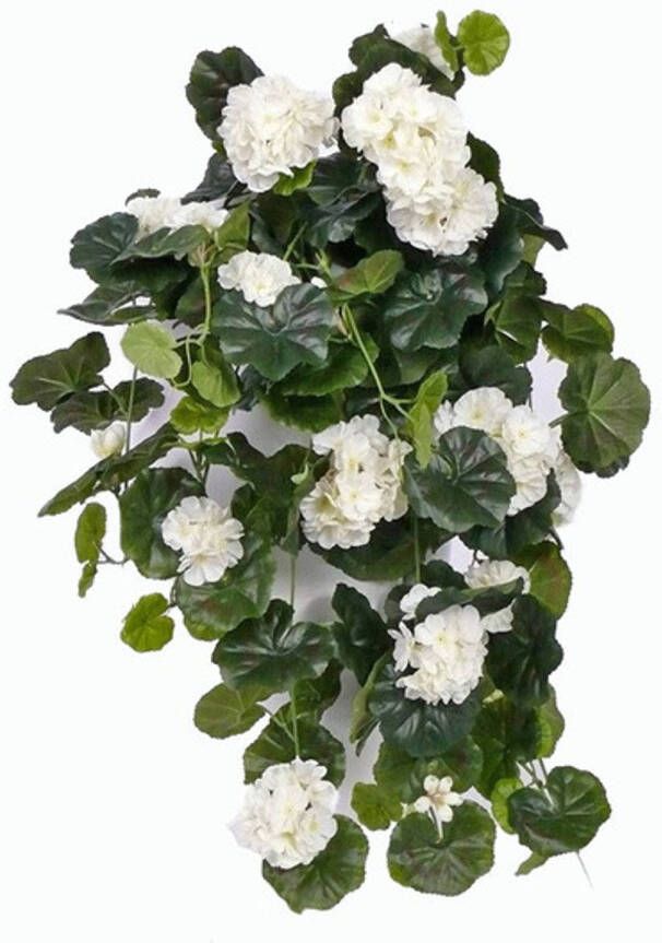 Trendoz Witte geranium kunstplant hangplant 70 cm Kunstplanten nepplanten Hangplanten Kunstplanten