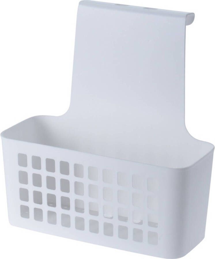Merkloos Witte badkamer of kasten opberg sorteer hang mandje 25 cm Hangmandjes Kastmandjes voor aan de deur wit Opbergmanden