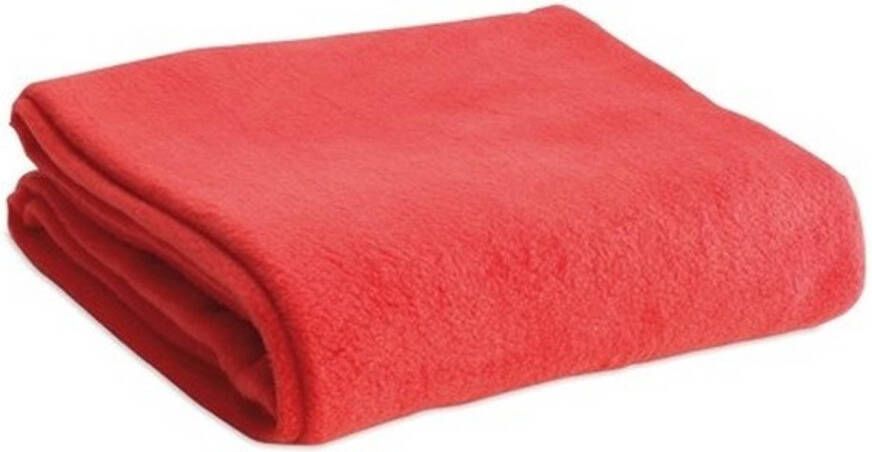 Merkloos Zacht plaid dekentje kleedje rood 120 x 150 cm Plaids