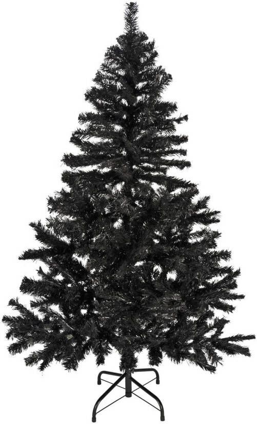 Merkloos Zwarte kunst kerstboom kunstboom 150 cm Kunstkerstboom