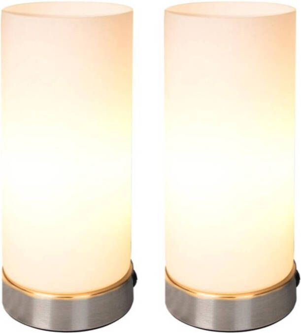 Miadomodo Tafellamp Dimbaar met Touch Functie Bureaulamp Tafellamp Slaapkamer Lamp Aluminium Set van 2