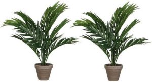 Mica Decorations 2x Groene Areca palm kunstplanten 40 cm Kunstplanten nepplanten Kunstplanten