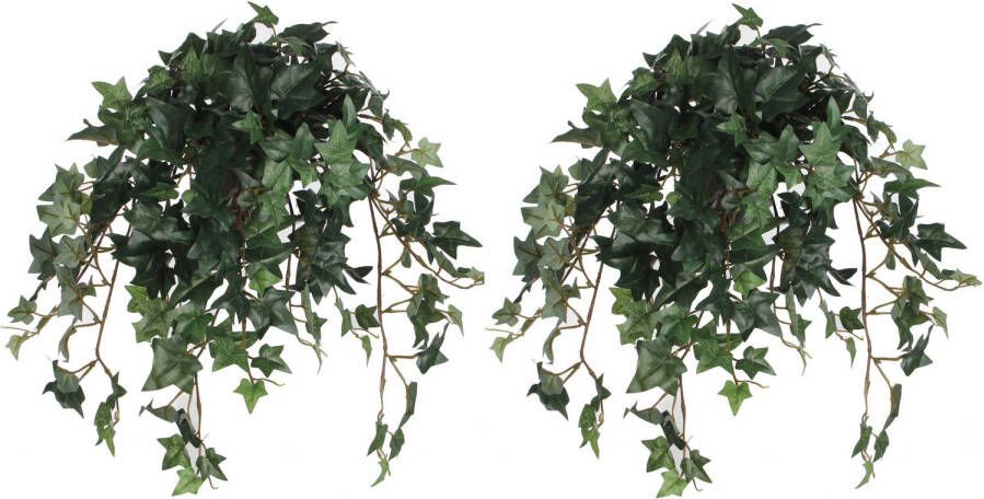 Mica Decorations 2x stuks hedera klimop kunstplanten groen in pot L45 x B25 x H25 cm Kunstplanten