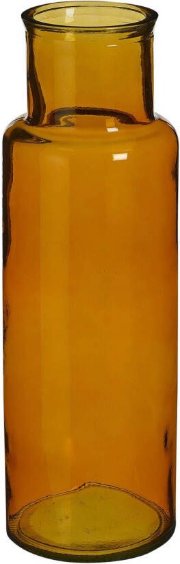 Mica Decorations Bloemenvaas Garcia gerecycled glas amber geel transparant D15 x H45 cm Vazen