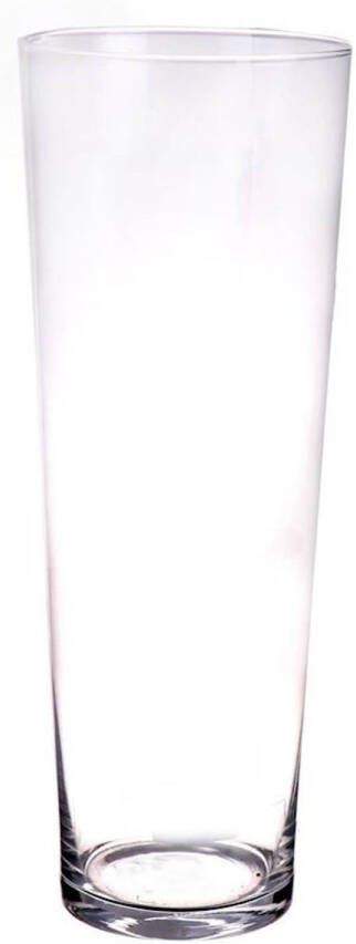 Merkloos Conische glazen vaas vazen rond helder glas 40 cm Vazen