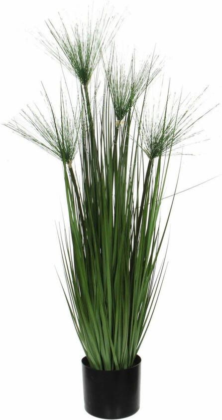 Mica Decorations Kunstgras gras kunstplant met papyrus pluimen groen H102 x D15 cm op stevige plug Kunstplanten