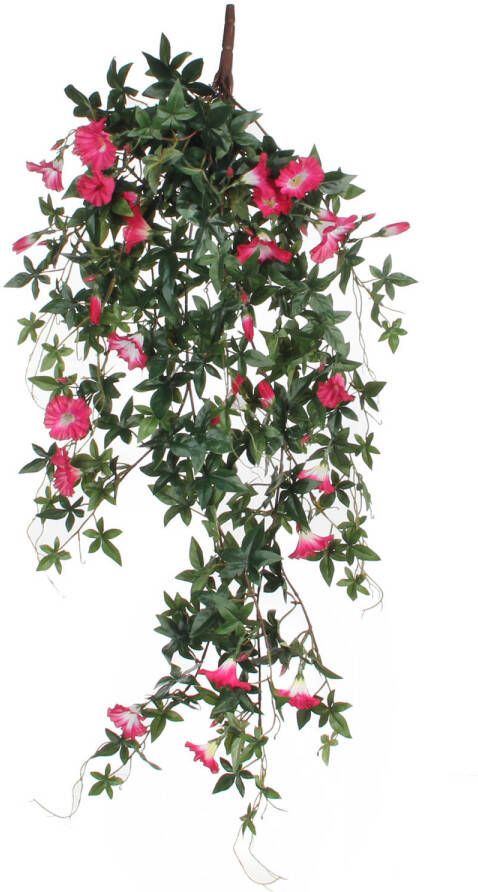 Mica Decorations Groene Petunia roze bloemen kunstplanten 80 cm Kunstplanten