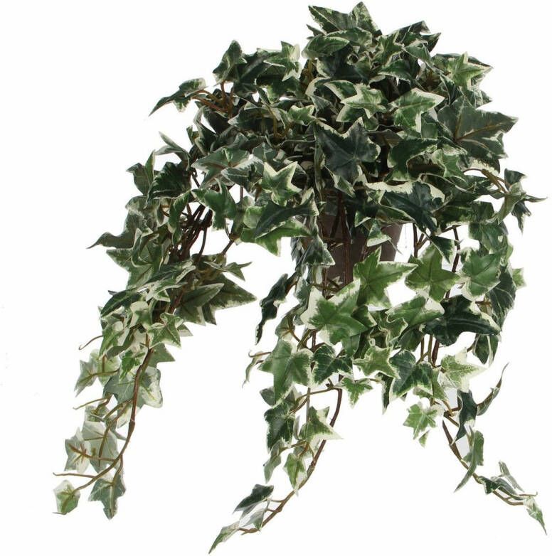 Mica Decorations Hedera klimop kunstplant groen in grijze sierpot L45 x B25 x H25 cm Kunstplanten