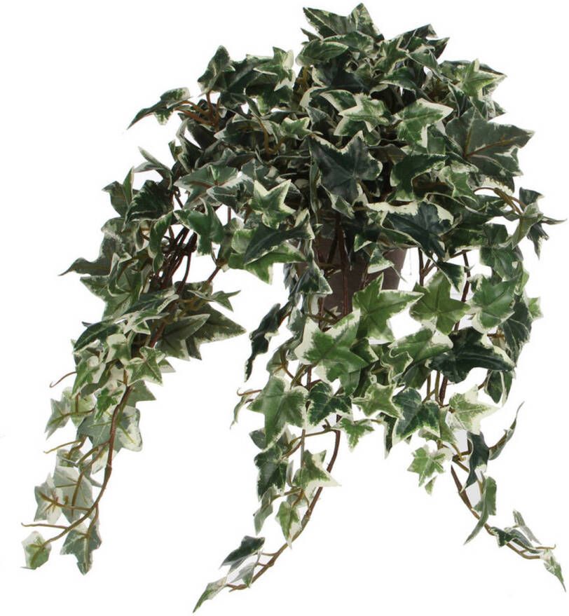 Mica Decorations Hedera klimop kunstplant groen in keramieken pot L45 x B25 x H25 cm Kunstplanten nepplanten met bloemen Kunstplanten