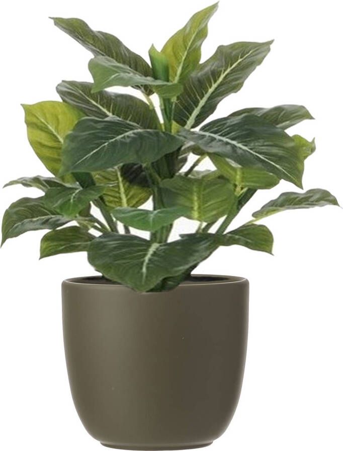 Mica Decorations Groene Philodendron kunstplant 49 cm in bloempot groen Dia 14.5 cm Kunstplanten