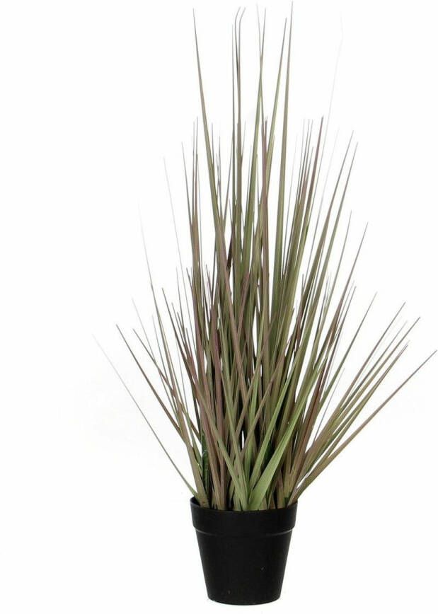 Mica Decorations Kunstgras gras kunstplant groen paars H53 x D30 cm op stevige plug Kunstplanten