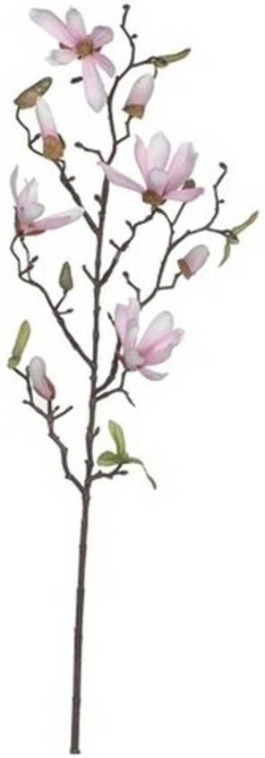 Mica Decorations Licht roze Magnolia beverboom kunsttak kunstplant 80 cm Kunstplanten kunsttakken Kunstbloemen boeketten Kunstbloemen
