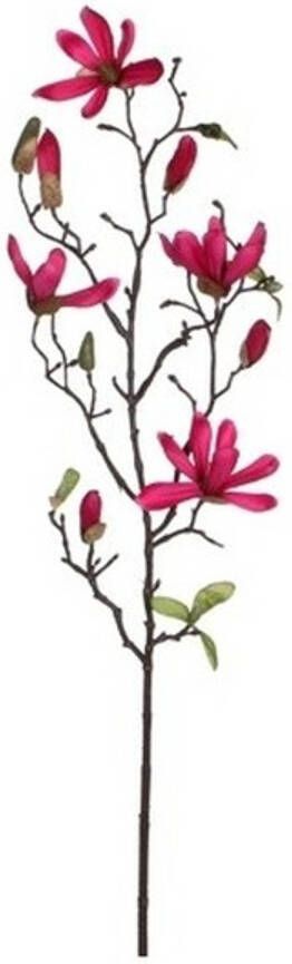 Mica Decorations Fuchsia roze Magnolia beverboom kunsttak kunstplant 80 cm Kunstplanten kunsttakken Kunstbloemen boeketten Kunstbloemen