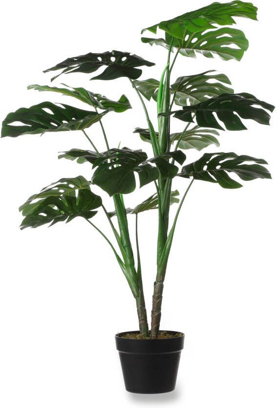 Mica Decorations Monstera struik kunstplant staand 100 cm Grote huis kantoorplant Kunstplanten