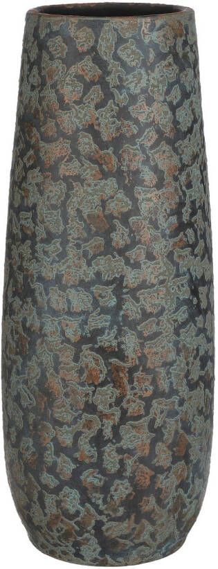 Mica Decorations Plantenpot bloemenvaas van keramiek in het flakes koper print 55 x 21 cm Vazen