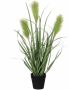 Mica Decorations Riet grasplant kunstplant groen in keramieken pot H53 x D30 cm Kunstplanten nepplanten met bloemen Kunstplanten - Thumbnail 1
