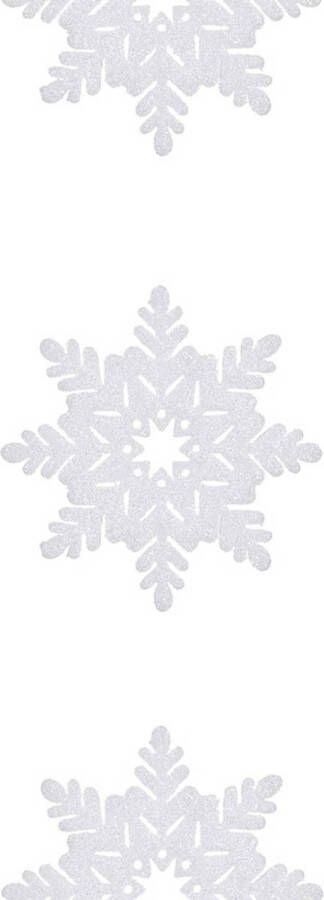 Mica Decorations Sneeuwvlokken feestslingers wit 180 x 15 cm sneeuwversiering Decoratiesneeuw