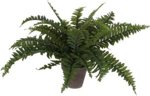 Mica Decorations Varen kunstplant groen in terracotta pot H42 cm Kunstplanten nepplanten Kunstplanten