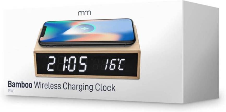 MikaMax Wireless charger bamboo clock Original