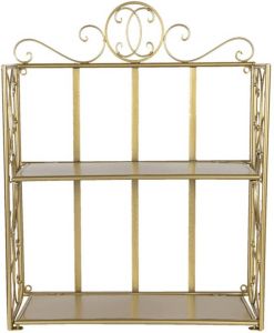 Clayre & Eef Wandrek 41x18x53 cm Goudkleurig Ijzer Rechthoek Muurrek