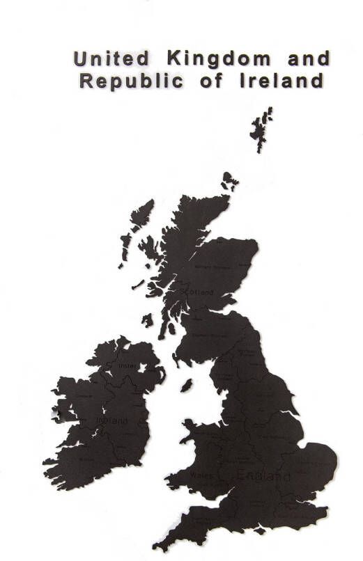 Mimi Innovations landkaart VK & Ierland 106 x 61 cm hout zwart