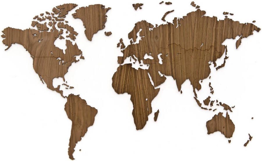 Mimi Innovations walnoot houten wereldkaart 130 x 78 cm