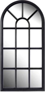 MISOU Tuinspiegel Raam Spiegel Zwart Frame Loft spiegel Zwart 69 5x34 5x2 5cm Kunststof Glas
