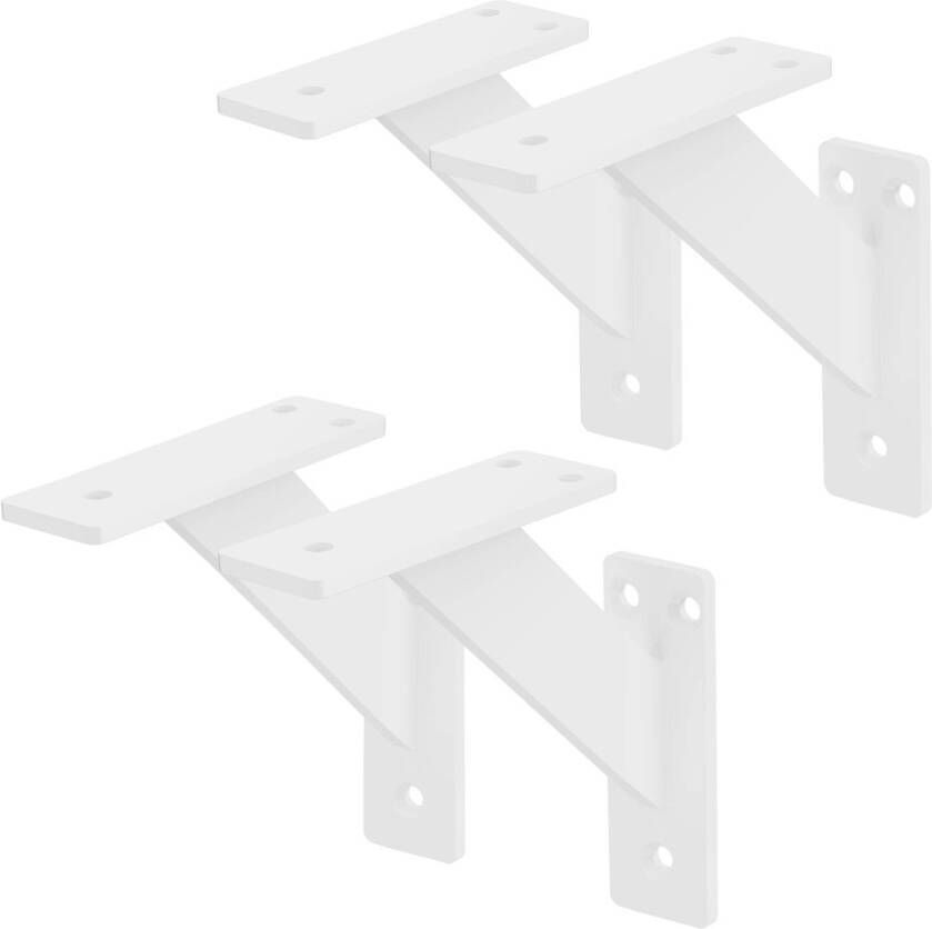 ML-Design 4 stuks plankdrager 120x120 mm wit aluminium zwevende plankdrager wanddrager voor