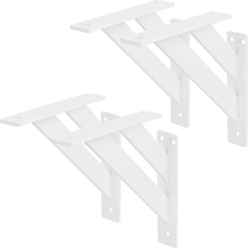 ML-Design 4 stuks plankdrager 180x180 mm wit aluminium zwevende plankdrager wanddrager voor