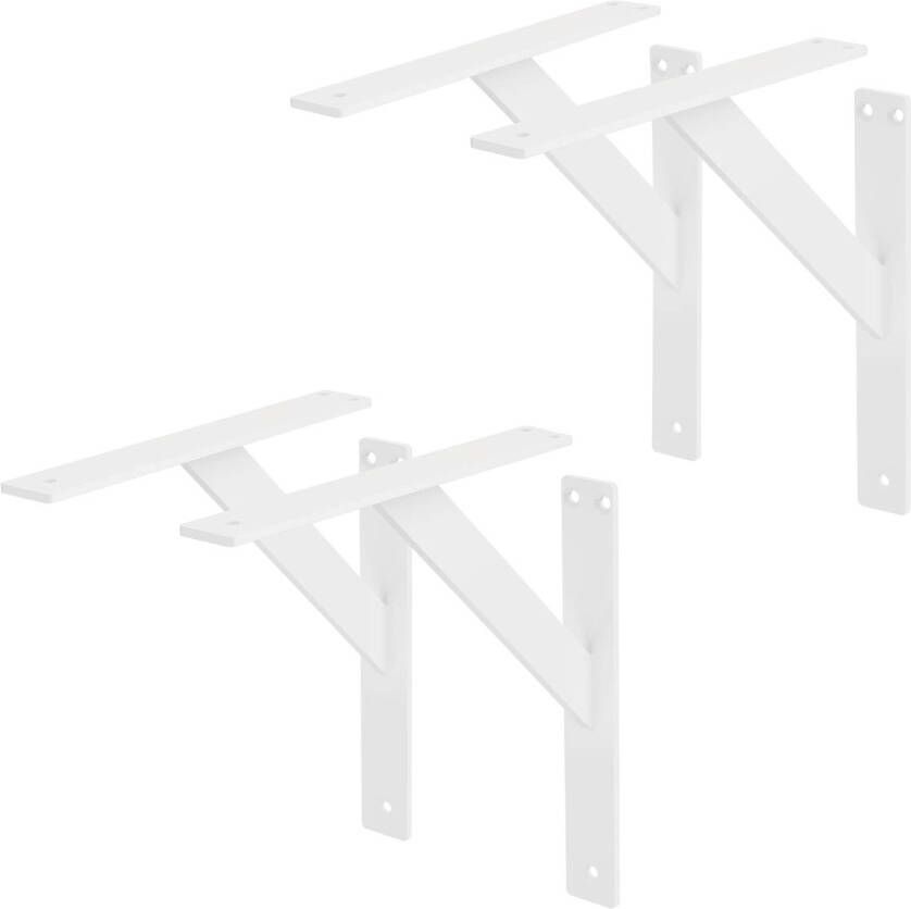 ML-Design 4 stuks plankdrager 240x240 mm wit aluminium zwevende plankdrager wanddrager voor