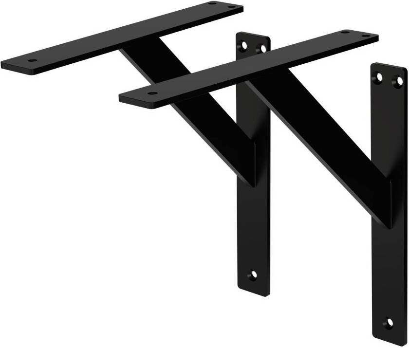 ML-Design 4 stuks plankdrager 240x240 mm zwart aluminium zwevende plankdrager wanddrager voor