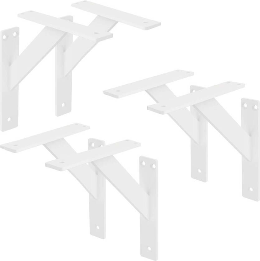 ML-Design 6 stuks plankdrager 180x180 mm wit aluminium zwevende plankdrager wanddrager voor