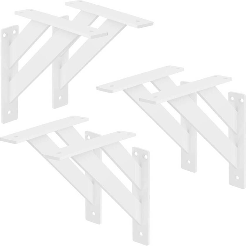 ML-Design 6 stuks plankdrager 180x180 mm wit aluminium zwevende plankdrager wanddrager voor