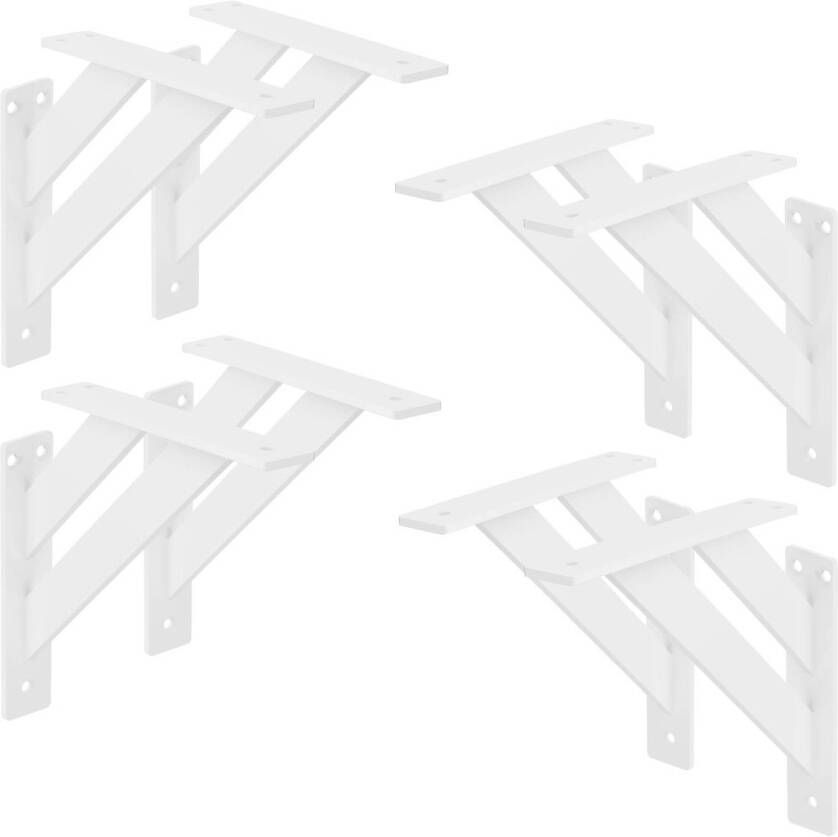 ML-Design 8 stuks plankdrager 180x180 mm wit aluminium zwevende plankdrager wanddrager voor