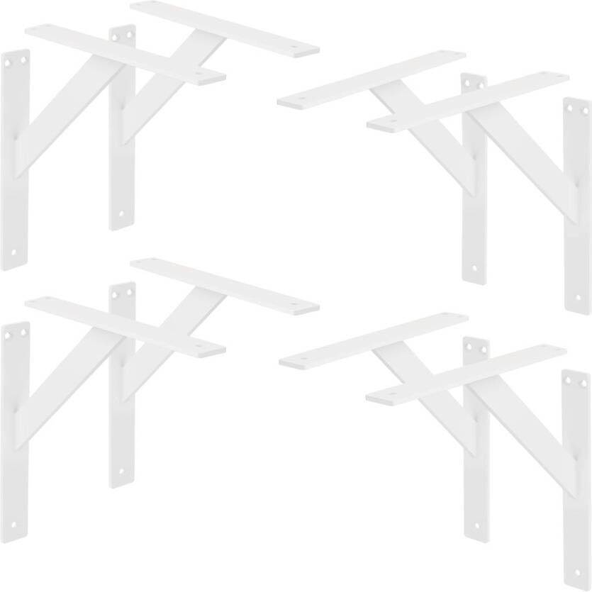 ML-Design 8 stuks plankdrager 240x240 mm wit aluminium zwevende plankdrager wanddrager voor