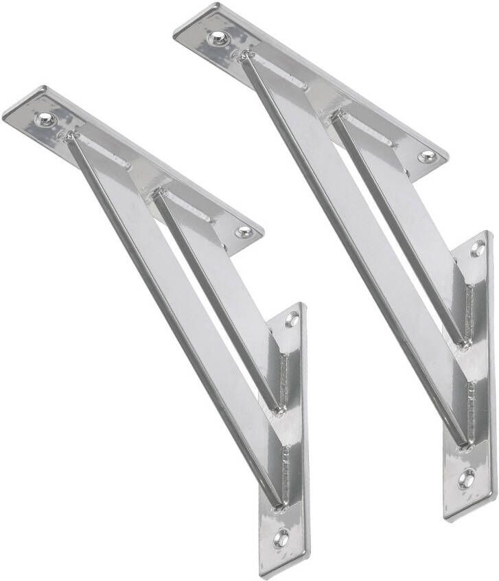 ML-Design Plankdrager set van 2 120x120 mm zilver aluminium